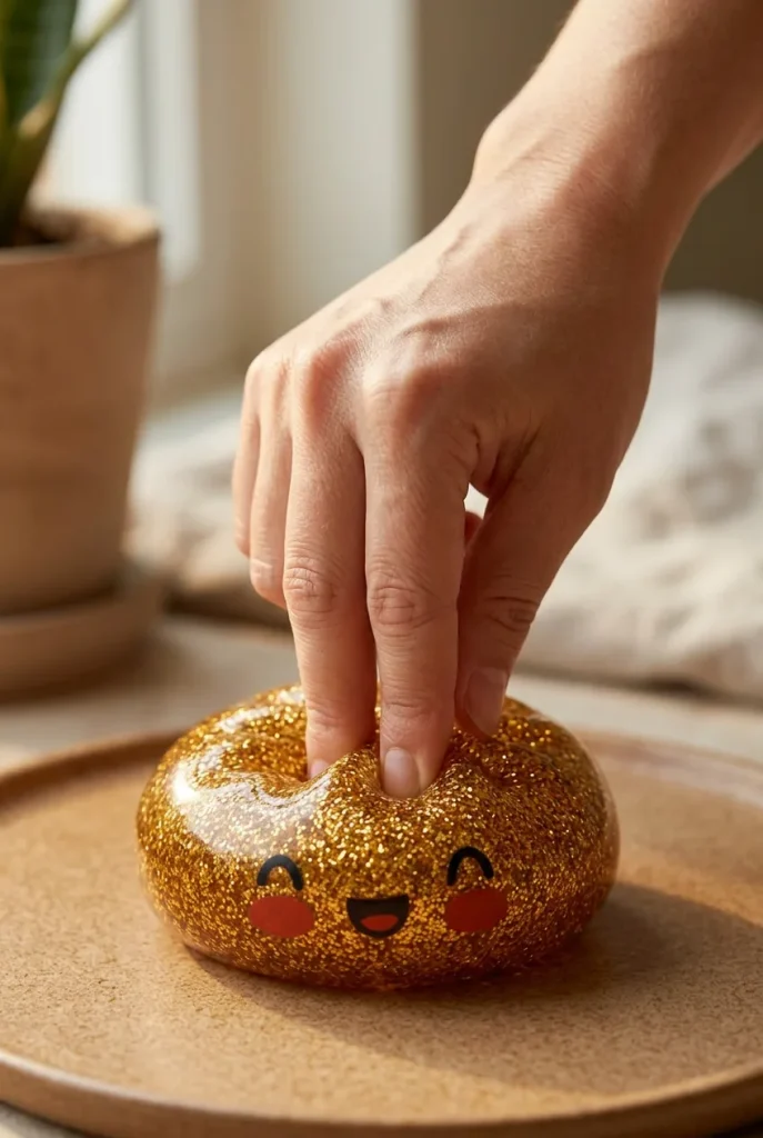 Dumpling Squishy Glitter Or Gold – Einzigartiges Schatzstück beim Drücken