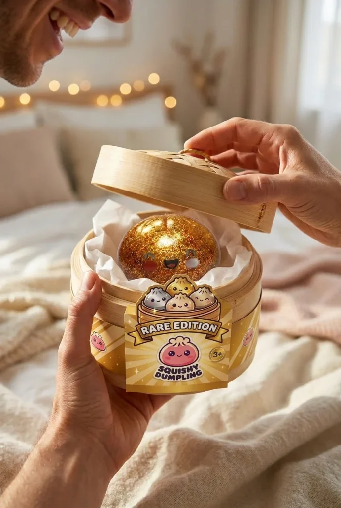 Dumpling Squishy Glitter Or Gold – Einzigartiges Schatzstück beim Auspacken