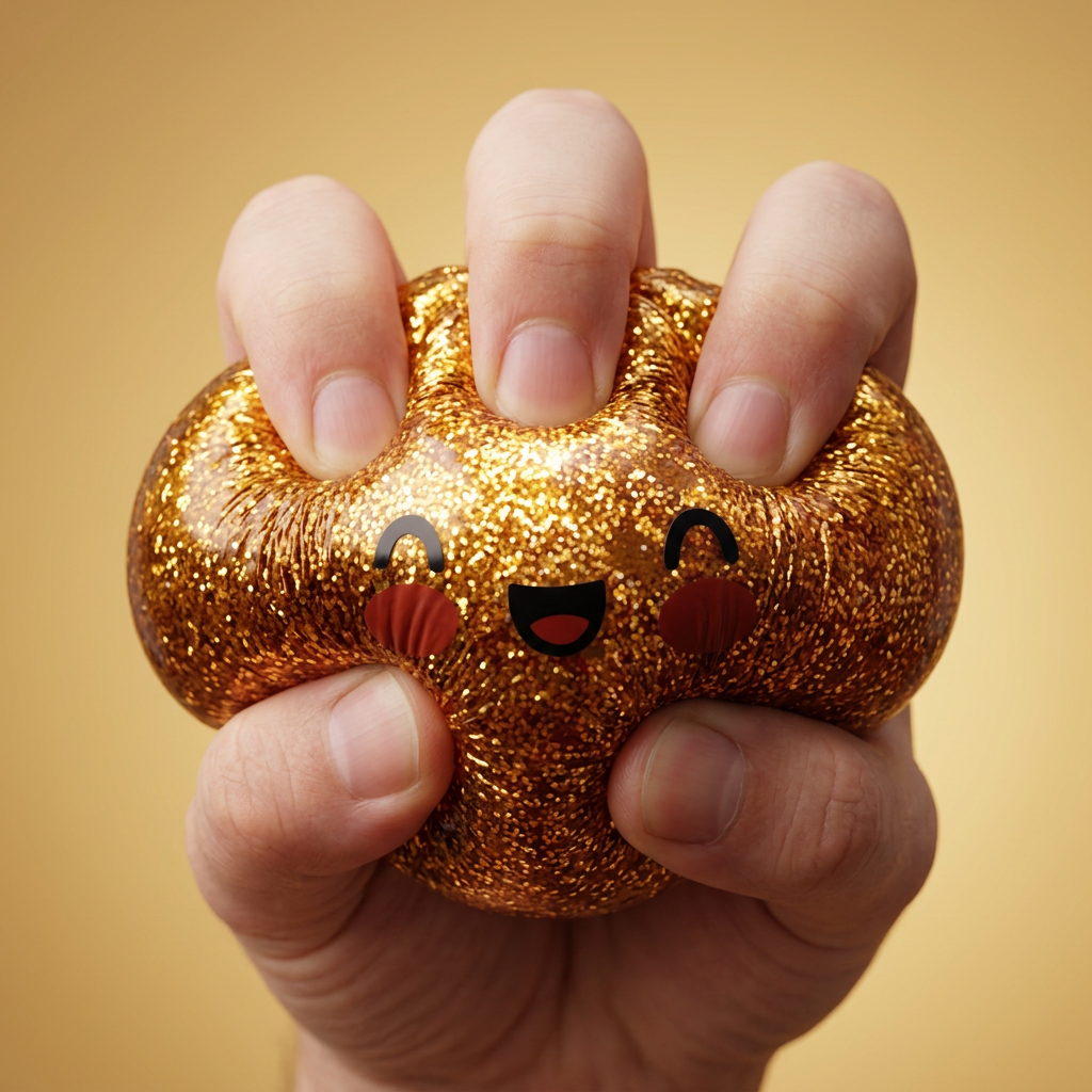 Dumpling Squishy Glitter Or Gold – Einzigartiges Schatzstück — slow-rise Effekt, der Schaum federt langsam zurück