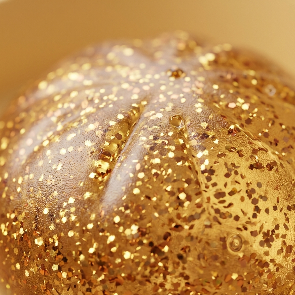 Dumpling Squishy Glitter Or Gold – Einzigartiges Schatzstück — Makro-Nahaufnahme der Textur