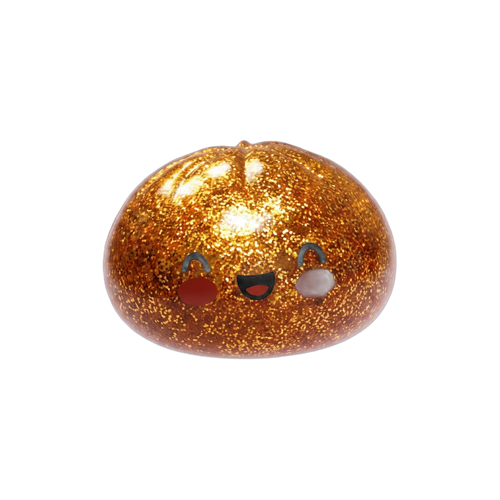 Dumpling Squishy Glitter Or Gold – Einzigartiges Schatzstück beim Drücken, weiches Material
