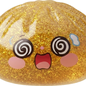 Gold Dumpling Squishy Glücksbringer beim Drücken, weiches Material