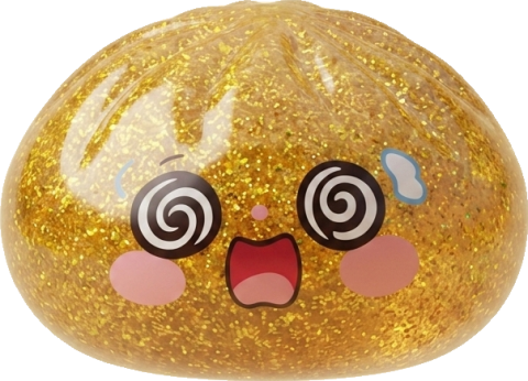 Gold Dumpling Squishy Glücksbringer beim Drücken, weiches Material