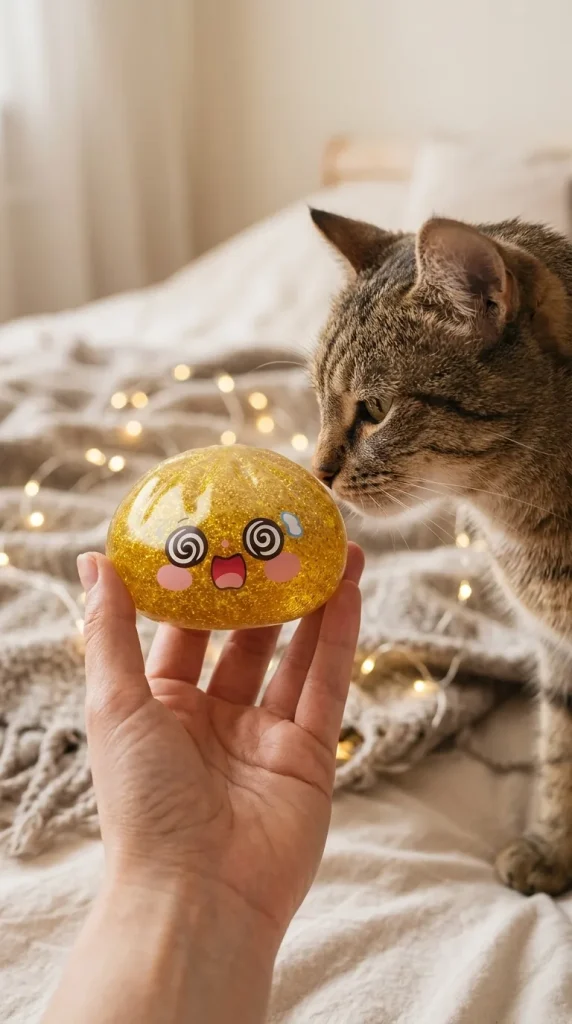 Gold Dumpling Squishy Glücksbringer mit einem Kuscheltier