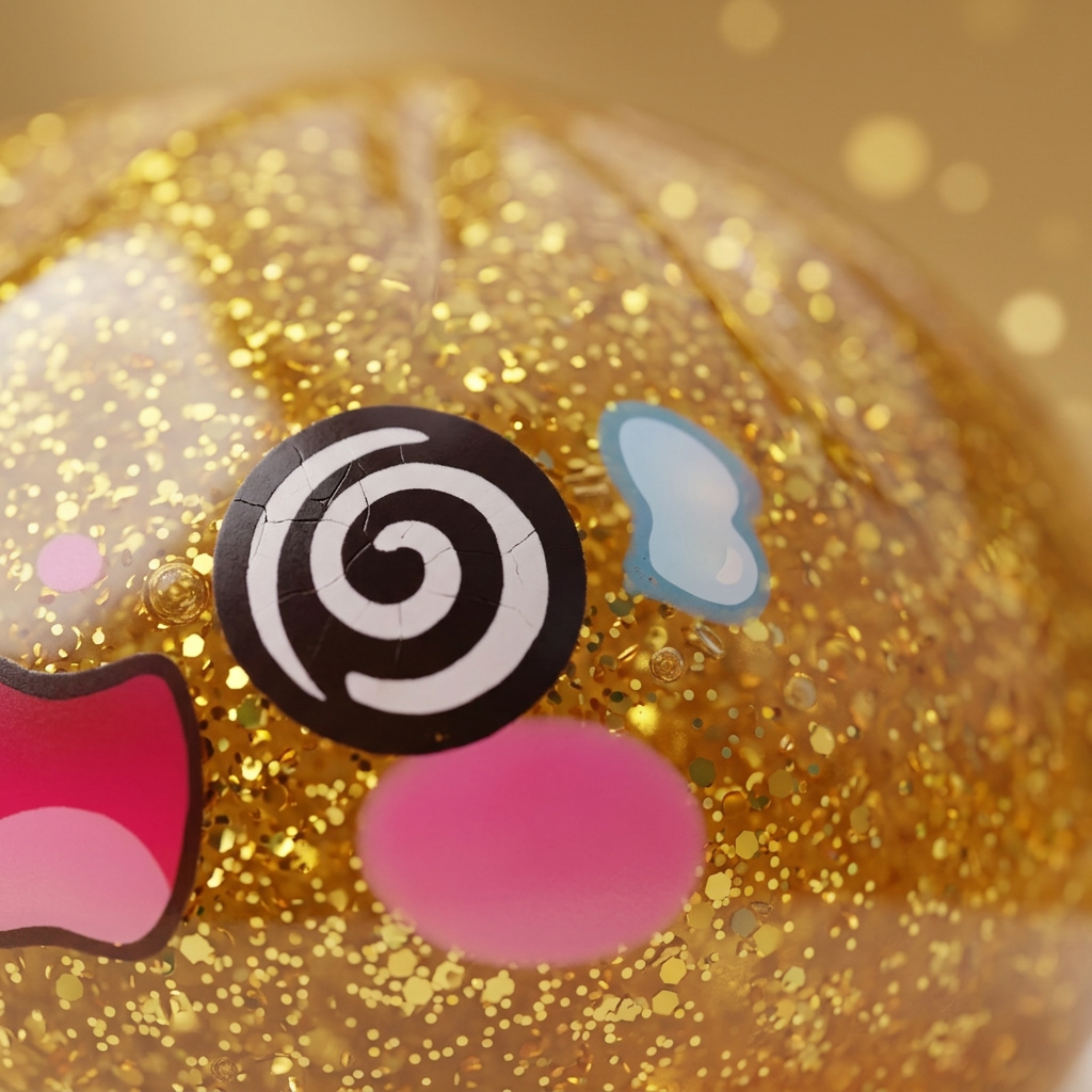 Gold Dumpling Squishy Glücksbringer — Makro-Nahaufnahme der Textur