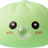 Dumpling Squishy Grün Frisch mit Bambuskorb beim Drücken, weiches Material