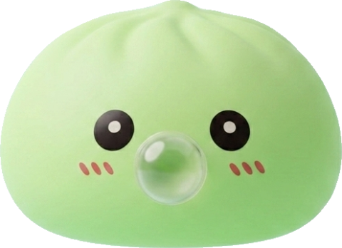Dumpling Squishy Grün Frisch mit Bambuskorb beim Drücken, weiches Material