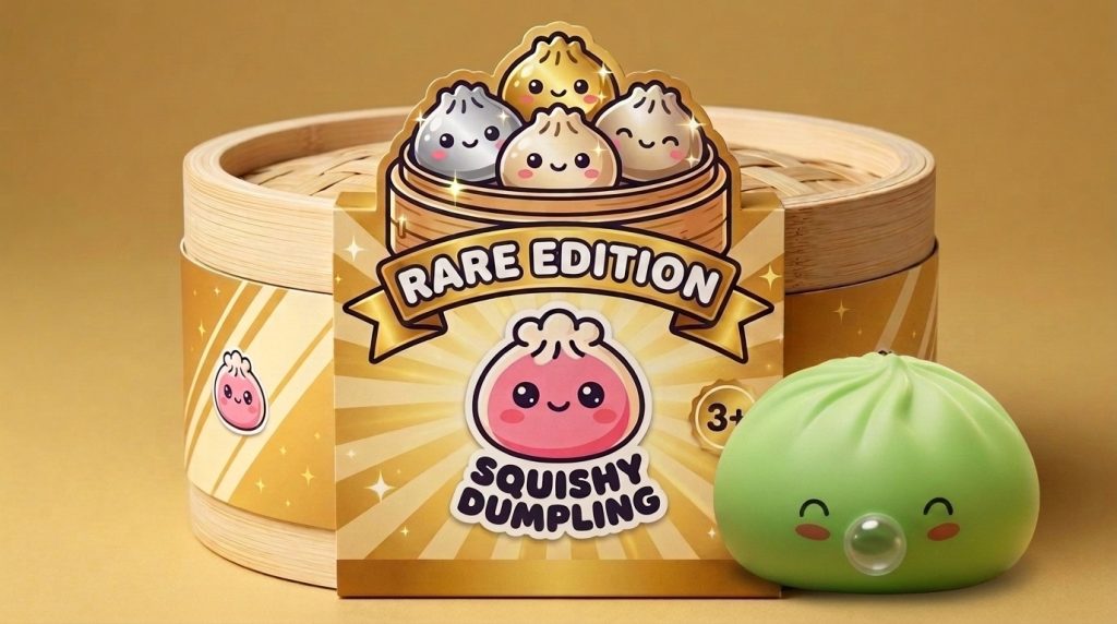 Dumpling Squishy Matcha Grün Rare Blow in seiner kawaii Umgebung