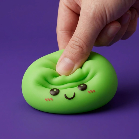 Dumpling Squishy Nachtlicht Grün Leuchtend beim Drücken, weiches Material