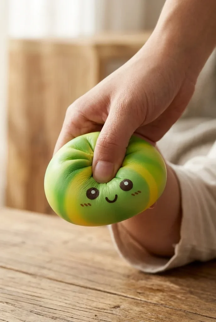 Tie Dye Dumpling Squishy Grün-Wirbel beim Drücken