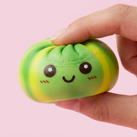 Tie Dye Dumpling Squishy Grün-Wirbel beim Drücken, weiches Material