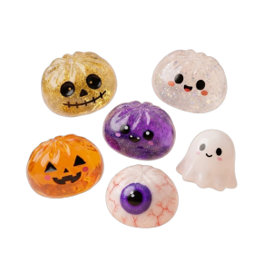 Dumpling Squishy Halloween Set mit 5 Motiven beim Drücken, weiches Material
