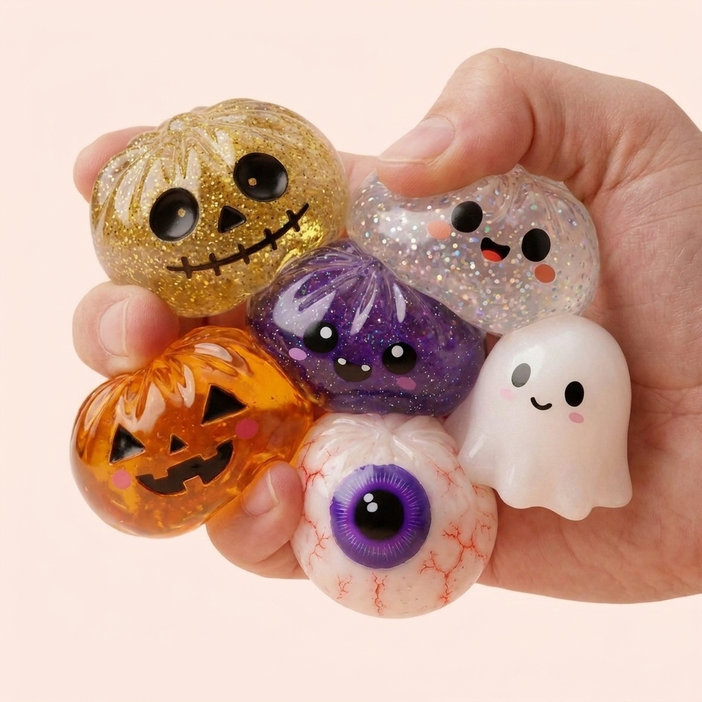Dumpling Squishy Halloween Set mit 5 Motiven — slow-rise Effekt, der Schaum federt langsam zurück