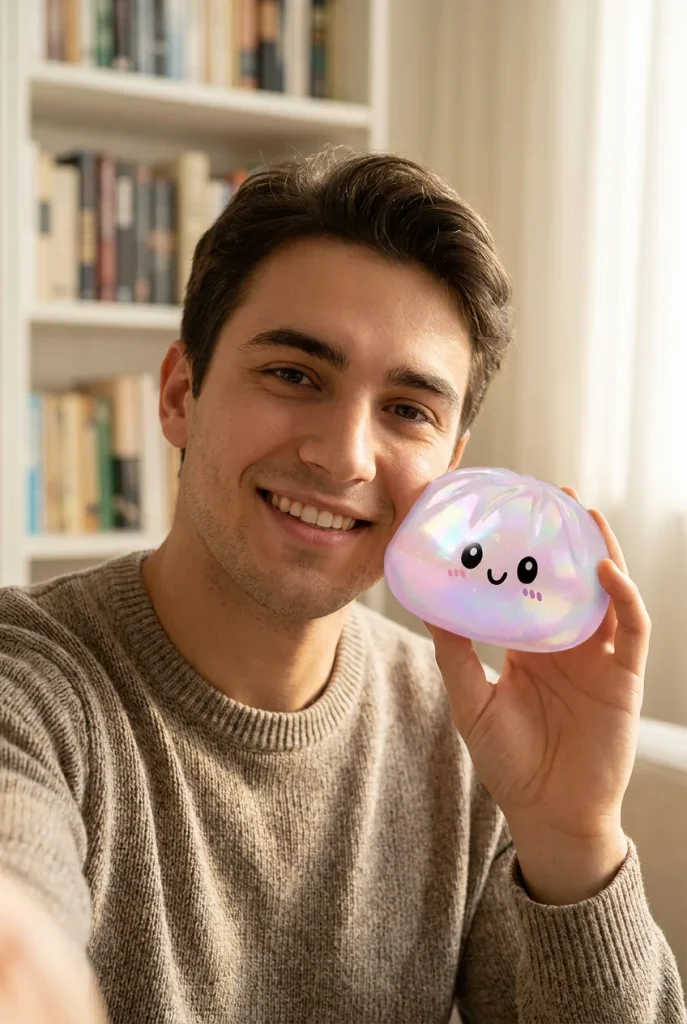 Dumpling Squishy Holographique Regenbogenschimmer im Alltag