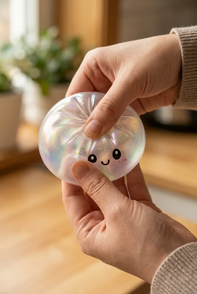 Dumpling Squishy Holographique Regenbogenschimmer beim Drücken