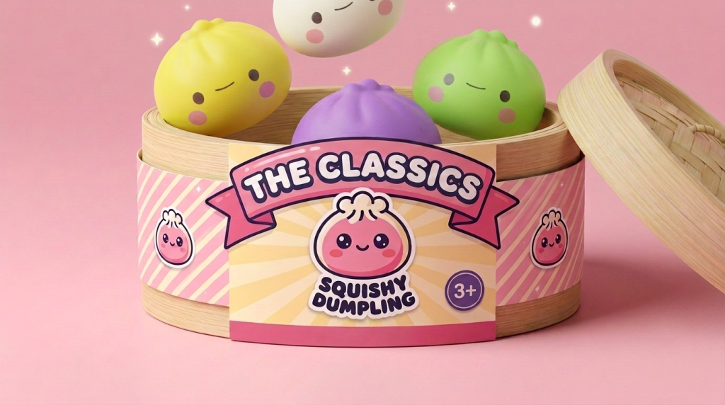 Dumpling Squishy Blind Box Set – 12x Mystery Kawaii beim Drücken, weiches Material
