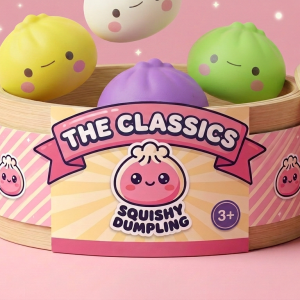 Dumpling Squishy Blind Box Set – 12x Mystery Kawaii beim Drücken, weiches Material