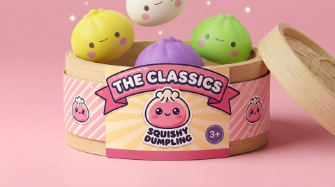 Dumpling Squishy Blind Box Set – 12x Mystery Kawaii beim Drücken, weiches Material
