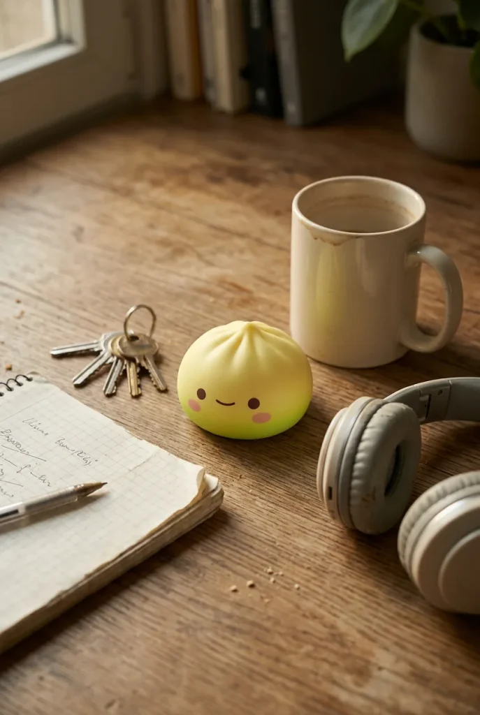 Dumpling Squishy Blind Box Set – 12x Mystery Kawaii auf dem Schreibtisch