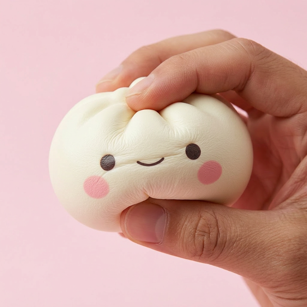 Dumpling Squishy Blind Box Set – 12x Mystery Kawaii — slow-rise Effekt, der Schaum federt langsam zurück