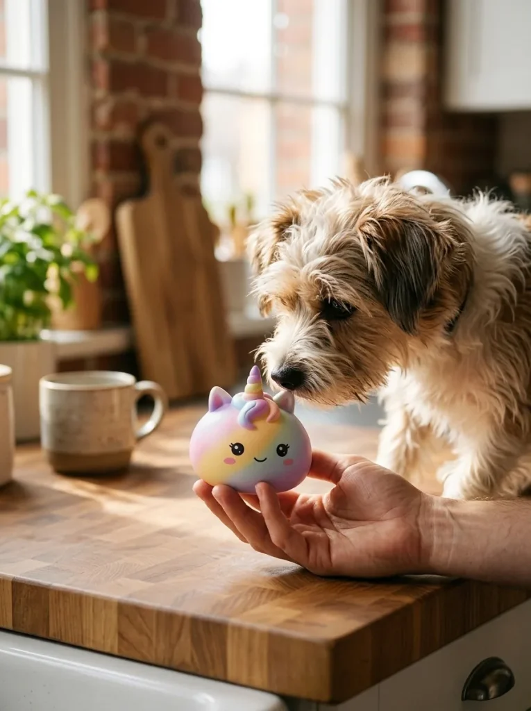 Jumbo Dumpling Squishy Einhorn Regenbogen Mystery mit einem Kuscheltier