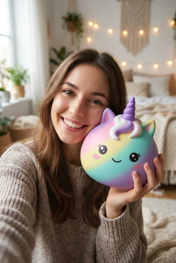 Jumbo Dumpling Squishy Einhorn Regenbogen Mystery im Alltag