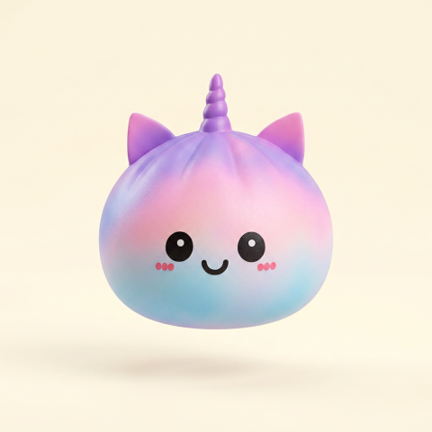 Jumbo Dumpling Squishy Einhorn Regenbogen Mystery beim Drücken, weiches Material
