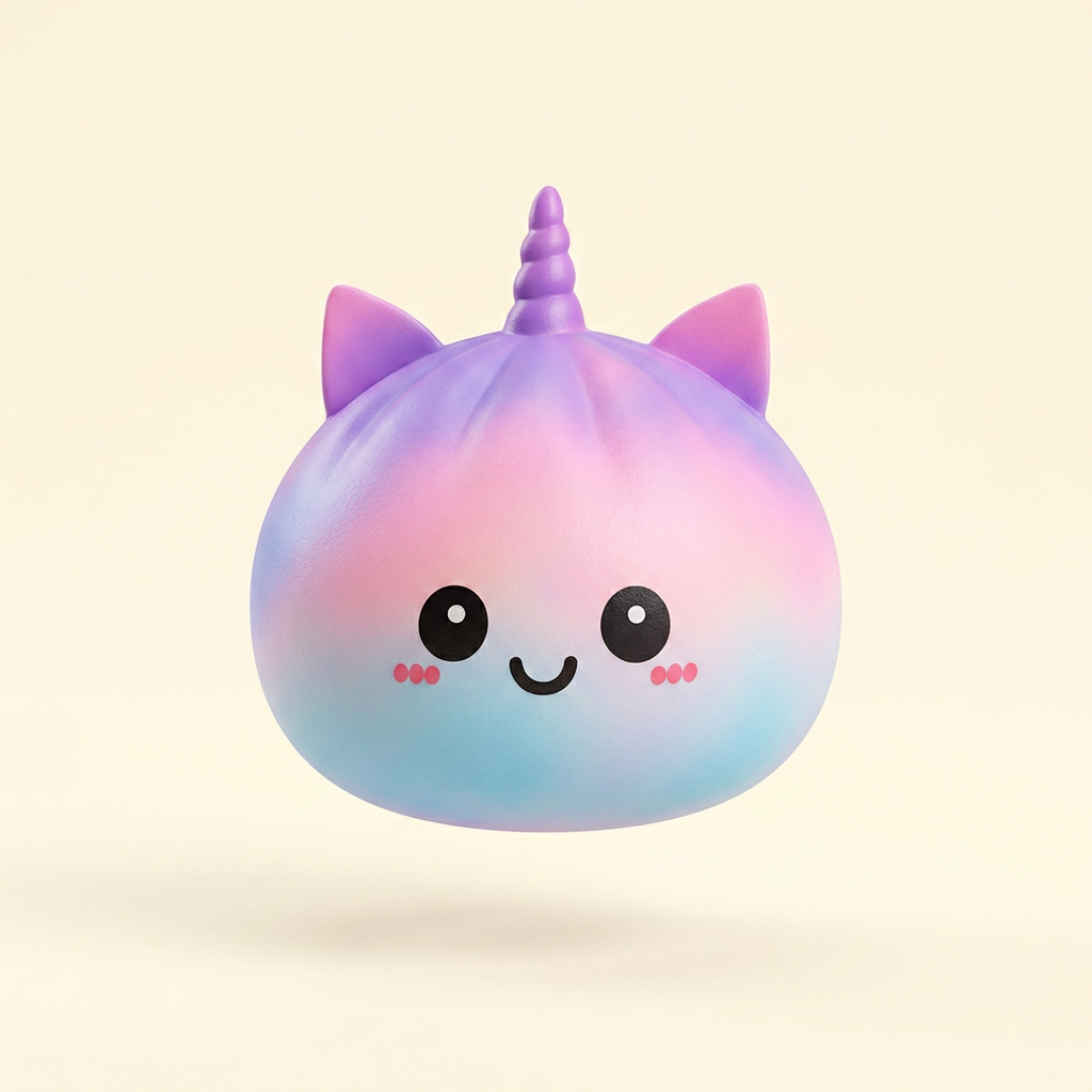 Jumbo Dumpling Squishy Einhorn Regenbogen Mystery beim Drücken, weiches Material