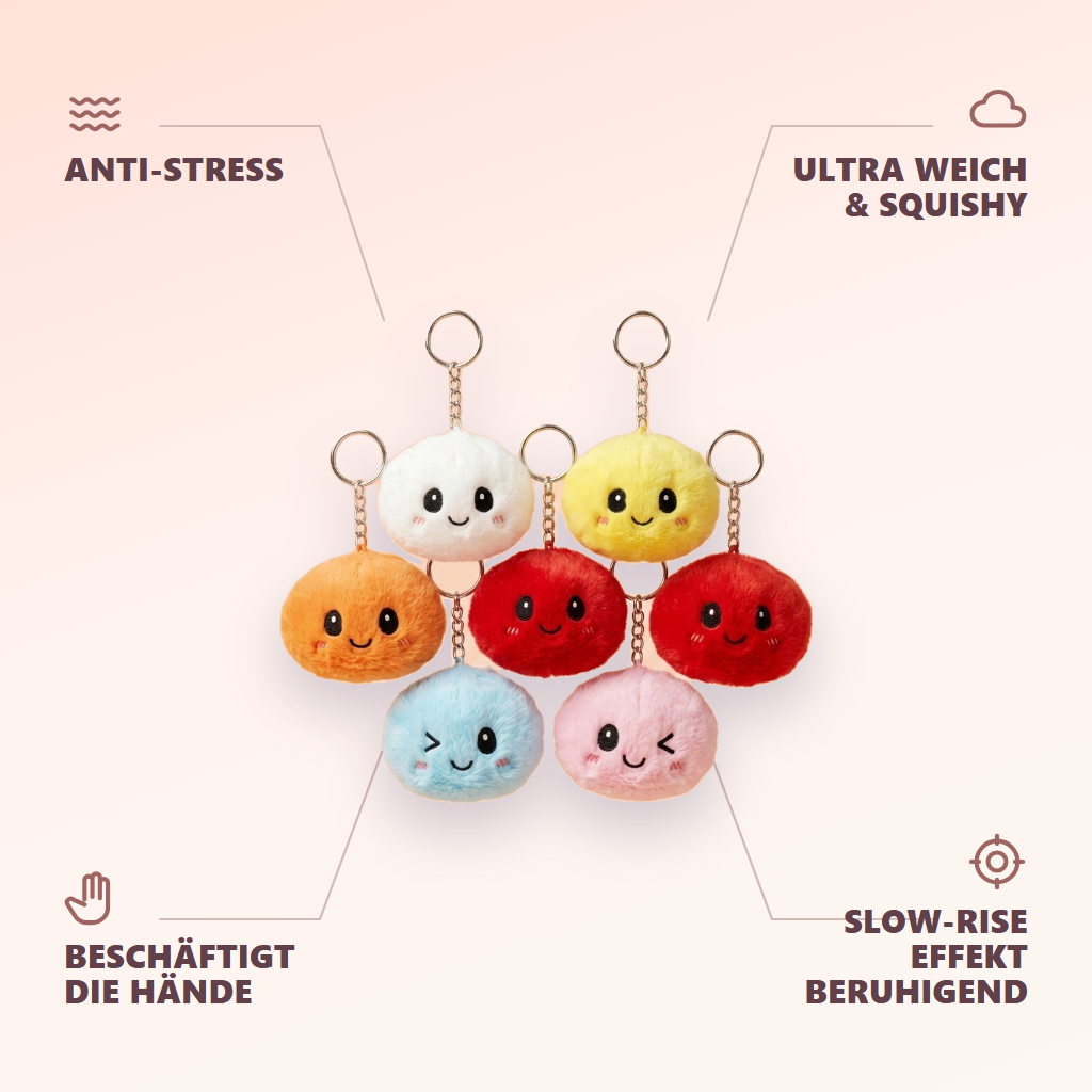 Dumpling Squishy Schlüsselanhänger 6er Mystery-Set — seine Vorteile