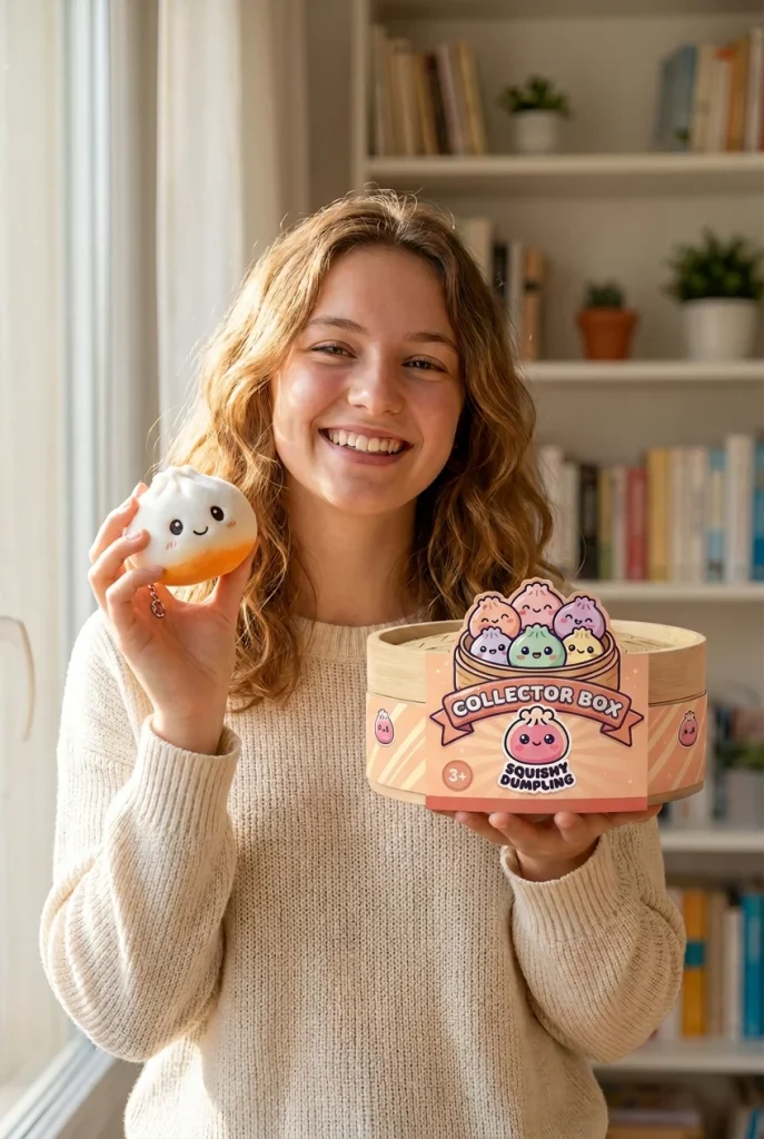 Dumpling Squishy Schlüsselanhänger 6er Mystery-Set mit seiner Box