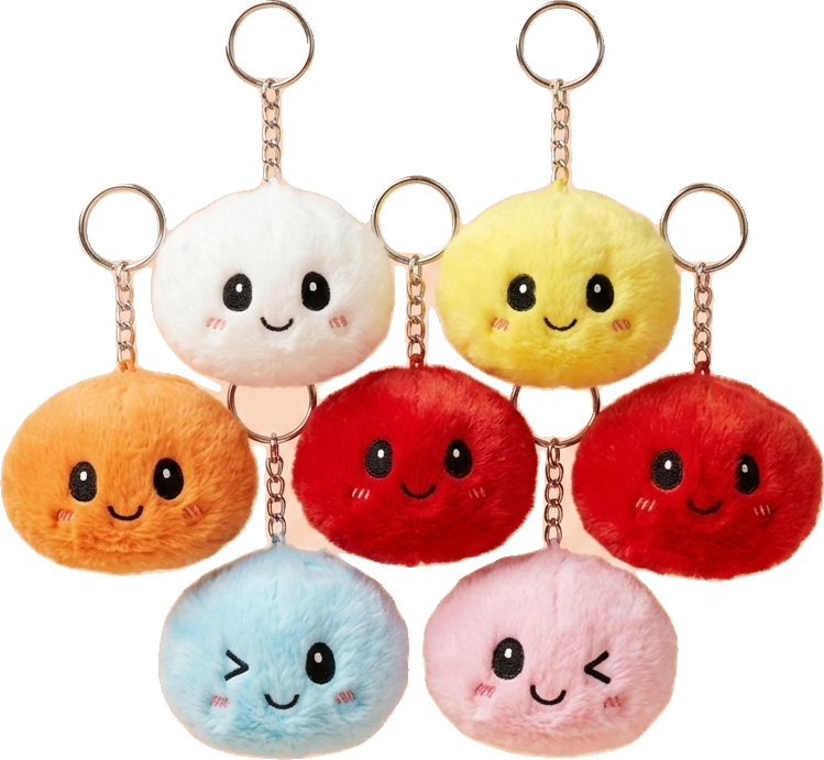 Dumpling Squishy Schlüsselanhänger 6er Mystery-Set beim Drücken, weiches Material