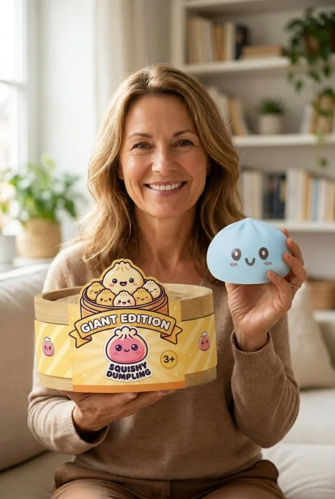 Squishy Dumpling Blue Giant Jumbo mit seiner Box