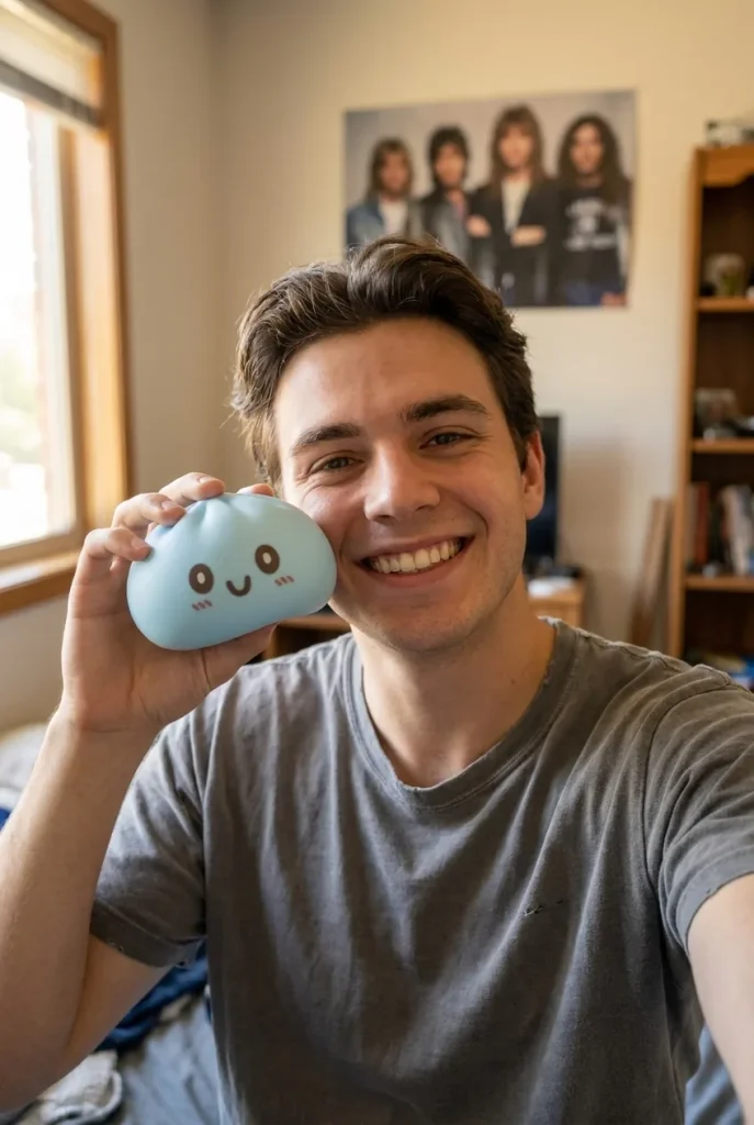 Squishy Dumpling Blue Giant Jumbo im Alltag