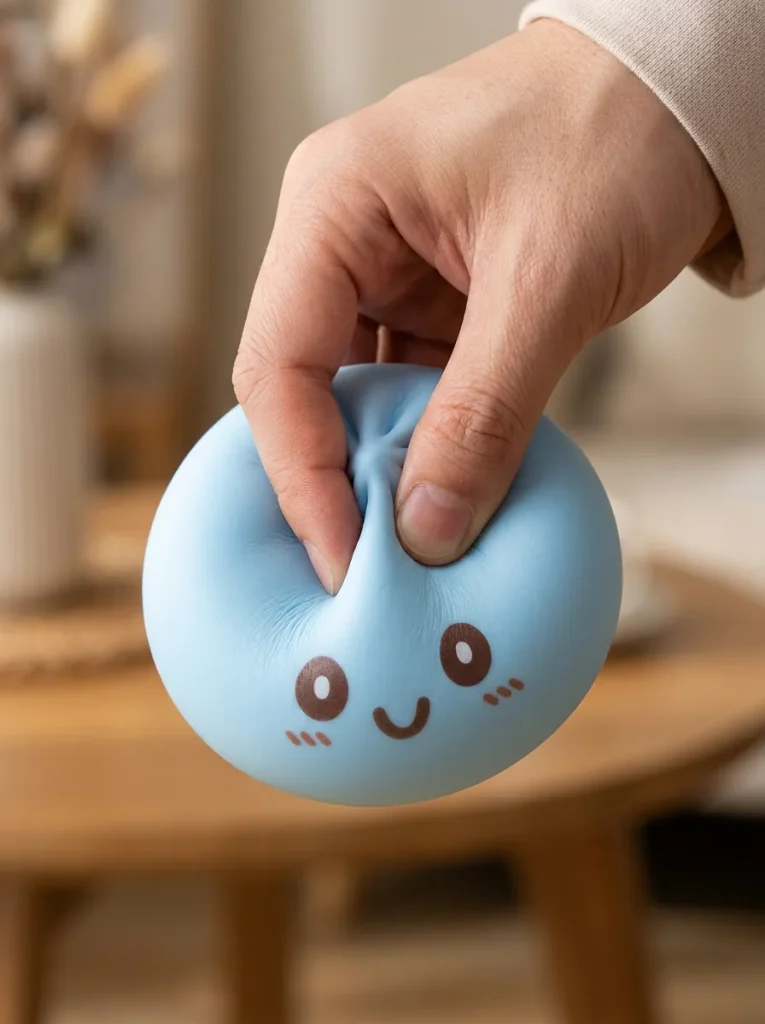Squishy Dumpling Blue Giant Jumbo beim Drücken