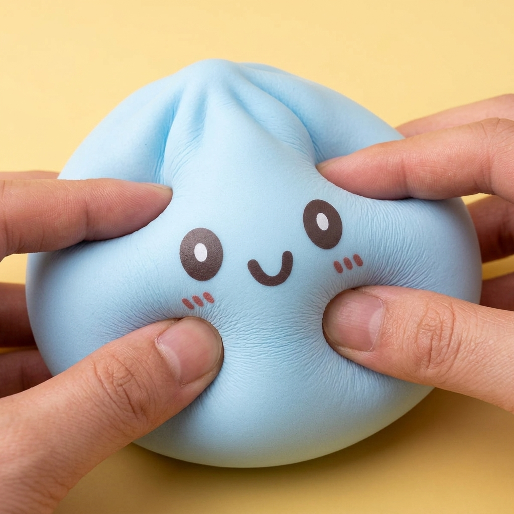 Squishy Dumpling Blue Giant Jumbo — slow-rise Effekt, der Schaum federt langsam zurück