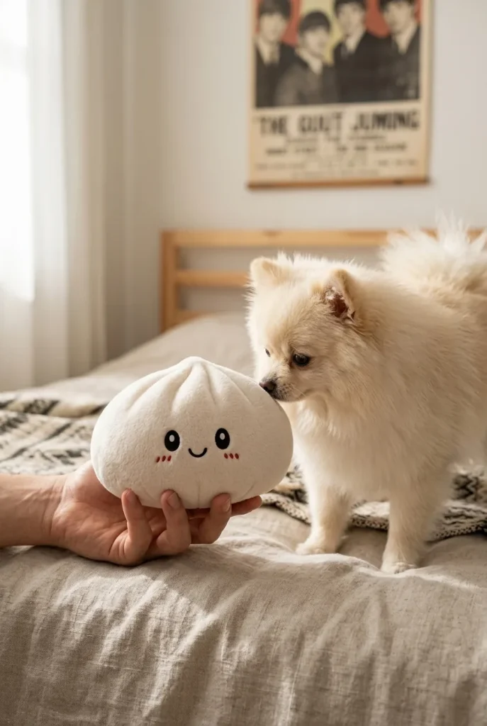 Squishy Dumpling Big – XXL Kuschelkissen 25 cm mit einem Kuscheltier