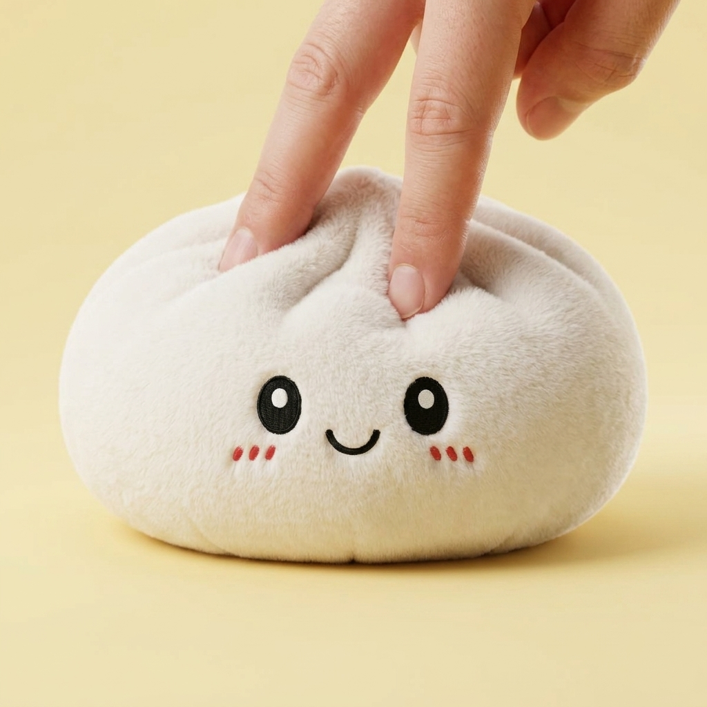 Squishy Dumpling Big – XXL Kuschelkissen 25 cm beim Drücken, weiches Material