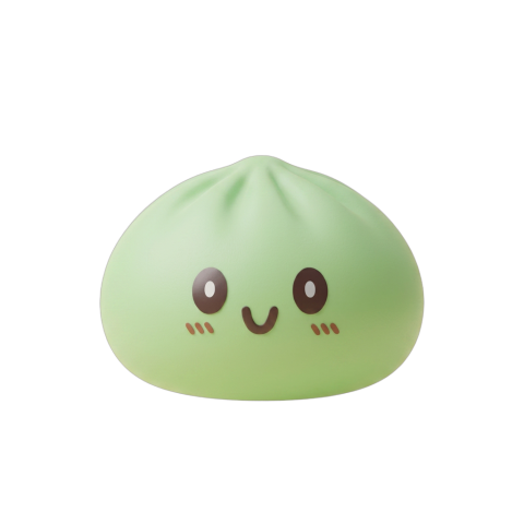 Green Dumpling Squishy Jumbo XXL beim Drücken, weiches Material