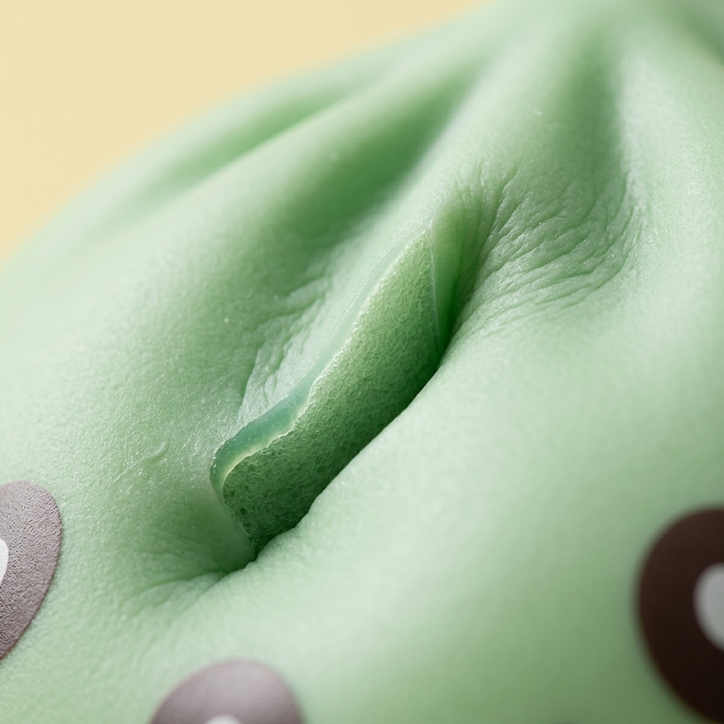 Green Dumpling Squishy Jumbo XXL — Makro-Nahaufnahme der Textur