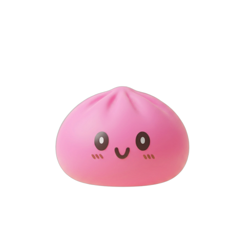 XXL Dumpling Squishy Rosa beim Drücken, weiches Material