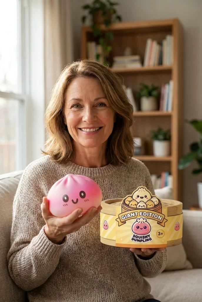 XXL Dumpling Squishy Rosa mit seiner Box