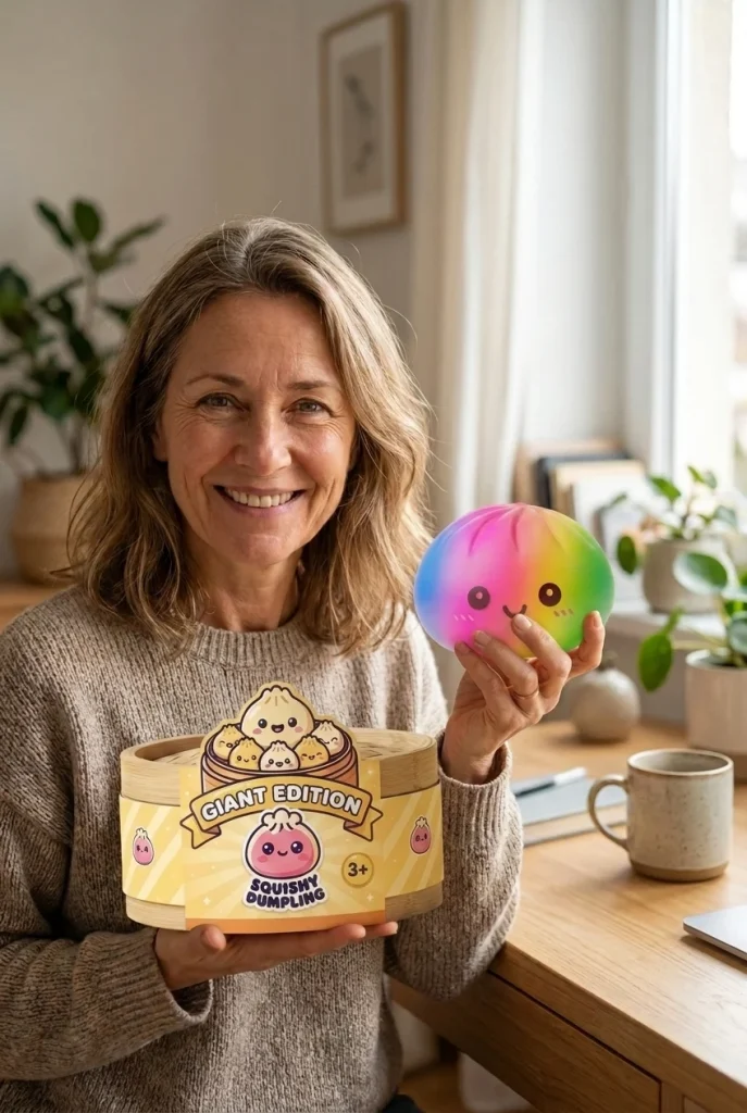 Rainbow Dumpling Squishy XXL Regenbogen-Riese mit seiner Box