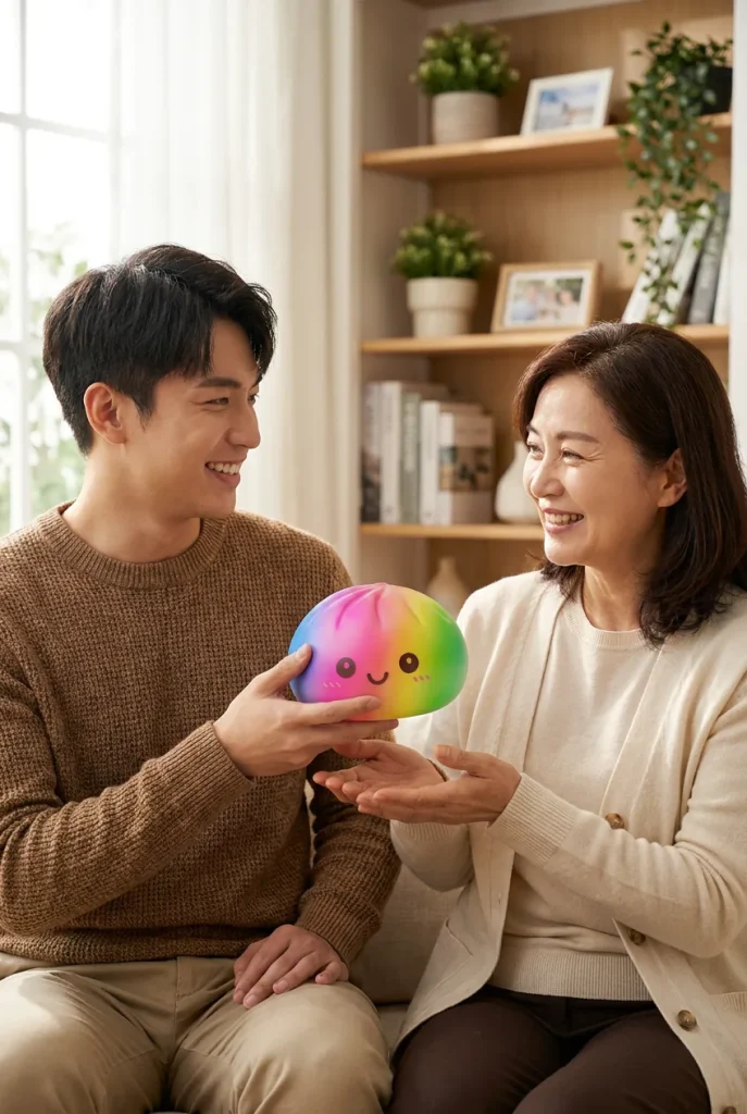 Rainbow Dumpling Squishy XXL Regenbogen-Riese als Geschenkidee