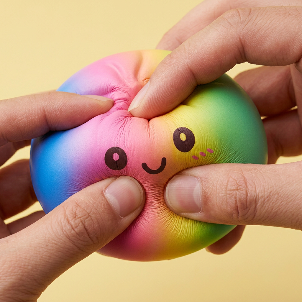 Rainbow Dumpling Squishy XXL Regenbogen-Riese — slow-rise Effekt, der Schaum federt langsam zurück