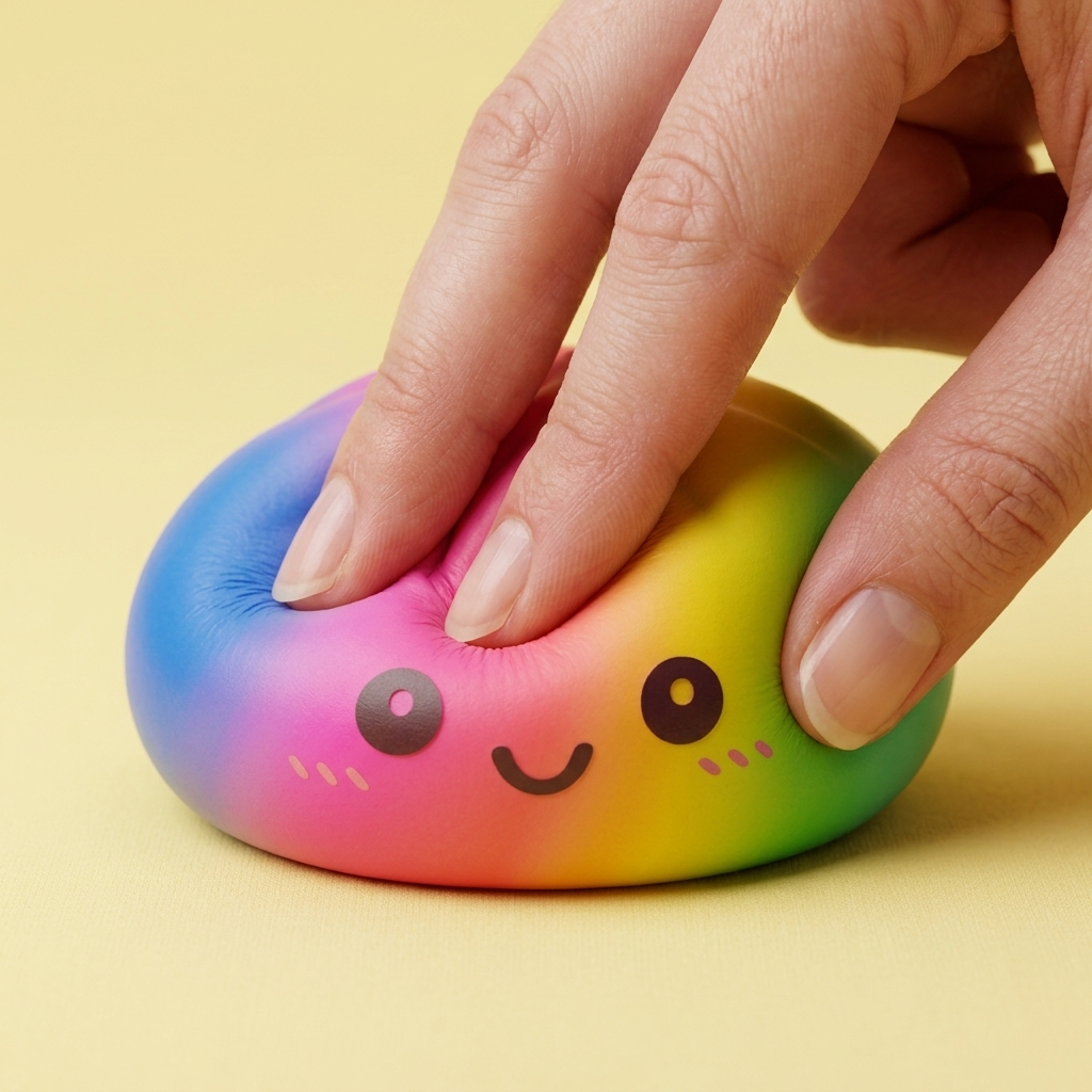 Rainbow Dumpling Squishy XXL Regenbogen-Riese beim Drücken, weiches Material