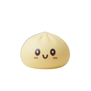 Squishy Dumpling Gelb Gigant XXL beim Drücken, weiches Material