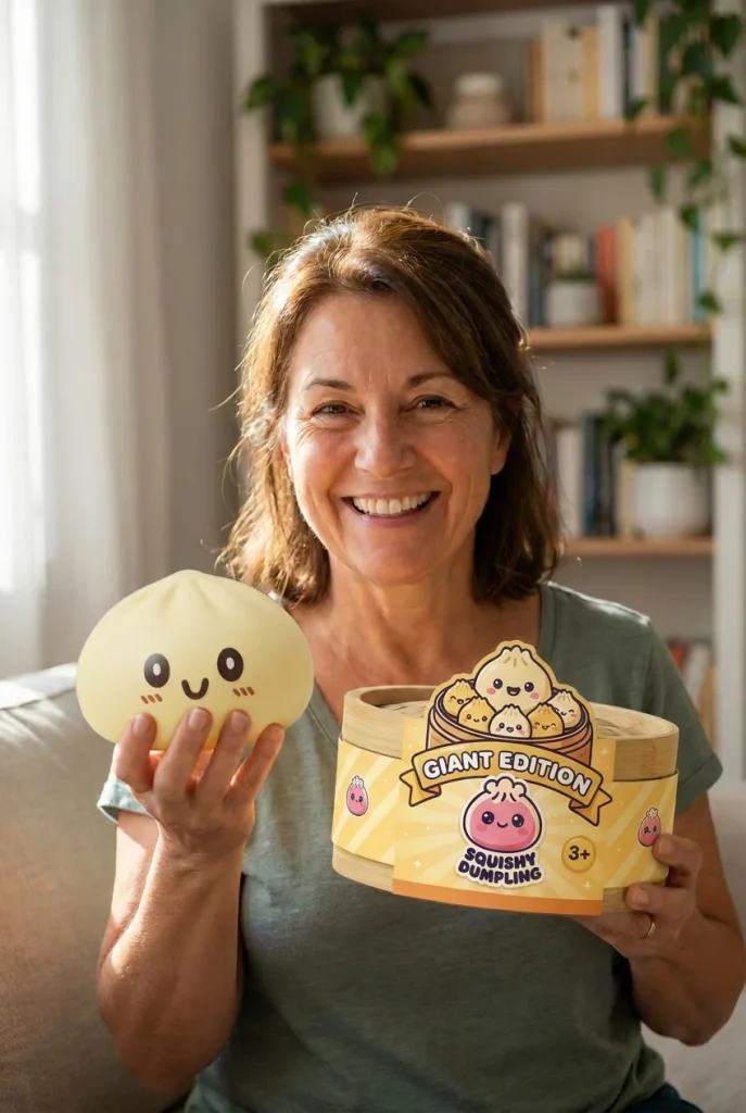 Squishy Dumpling Gelb Gigant XXL mit seiner Box