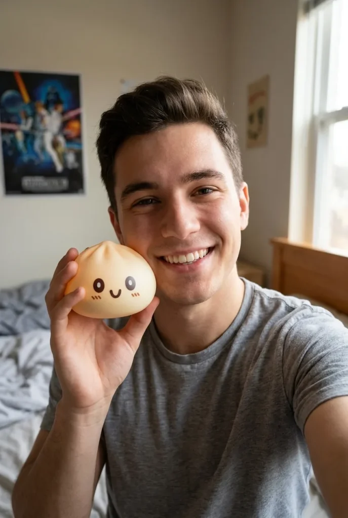 Squishy Dumpling Gelb Gigant XXL im Alltag