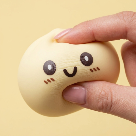Squishy Dumpling Gelb Gigant XXL — slow-rise Effekt, der Schaum federt langsam zurück