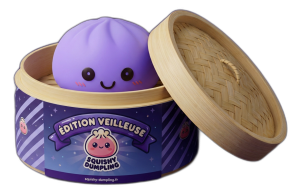 Die Nachtlichter — Squishy Dumpling in seiner Bambusoptik-Dämpfkörbchen-Box